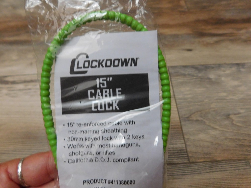 LOCKDOWN 15" GREEN GUN CABLE LOCK NEW