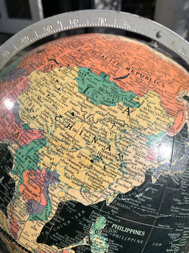 Vintage Globe 12" Replogle Starlight On Metal Base Ca. 1959