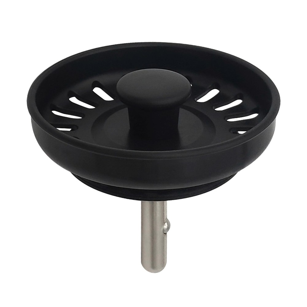 Black Kitchen Sink Drain Basket Strainer Stopper Replacement for Polymer Brass