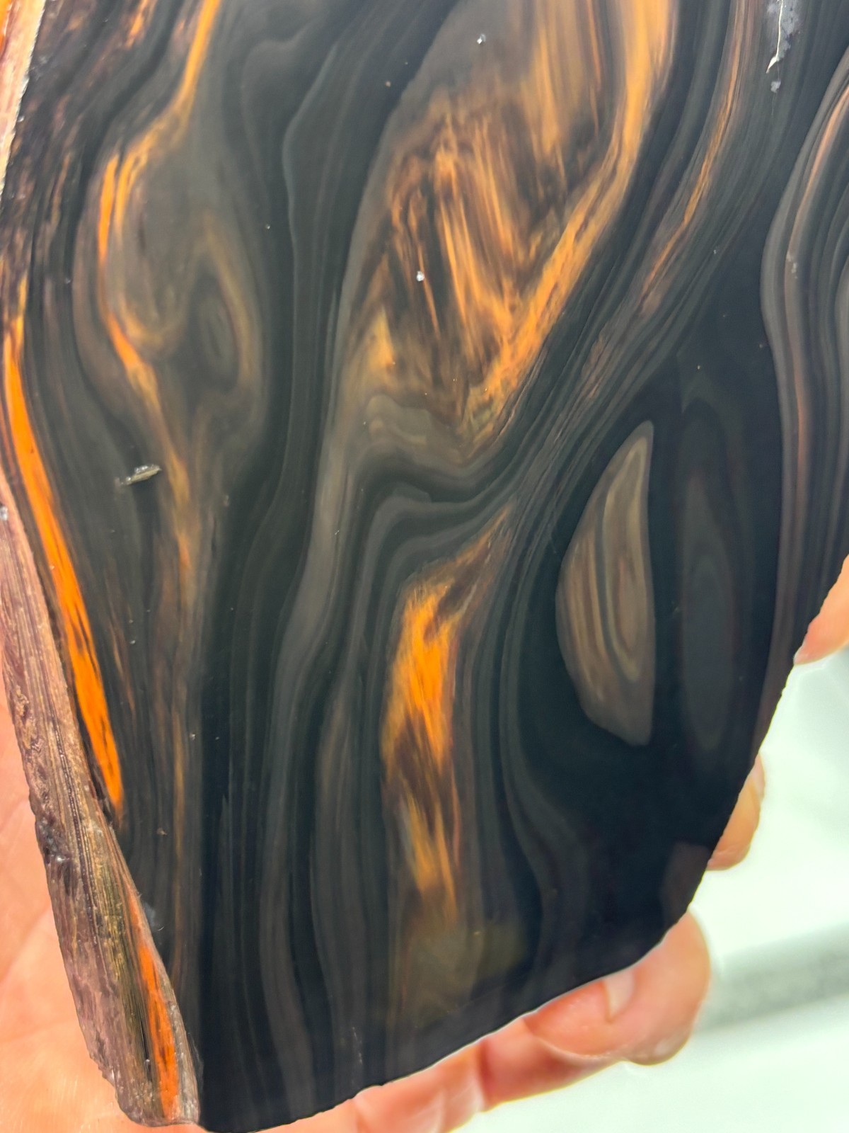 Tri-flow Sheen/Lace Obsidian Slab Lapidary Cabbing Knapping Combo ship avail