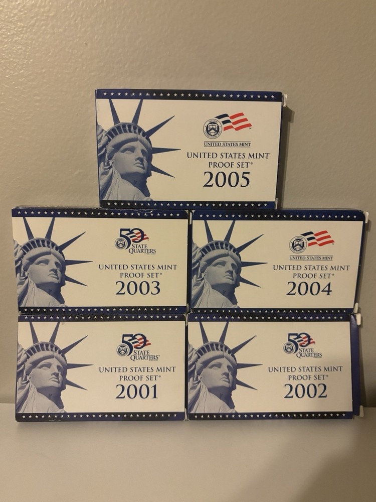 2001, 2002, 2003, 2004, 2005, U S Proof Sets