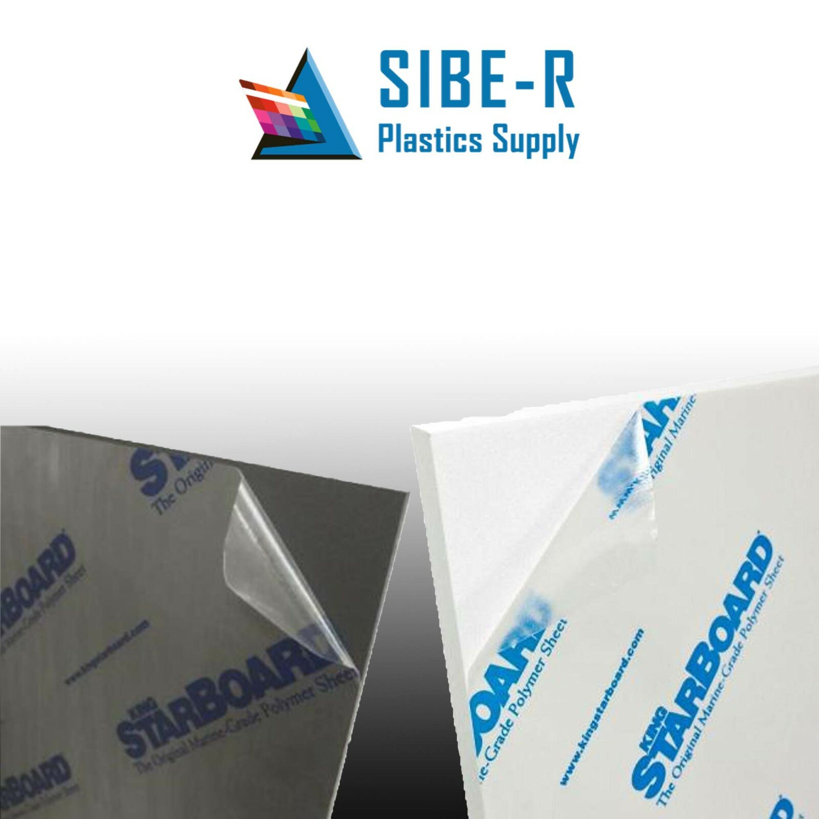 Sibe-R Plastic Supply℠ BLACK OR WHITE KING STARBOARD 1/2" POLYMER HDPE SEA^