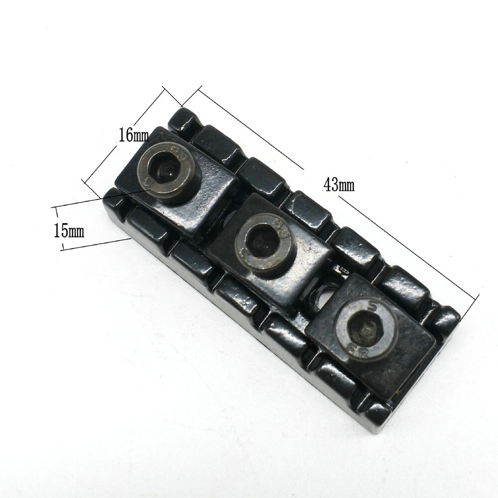 2 Sets Guitar Locking Nut 43mm String Lock for Floyd Rose Tremolo Bridge Black