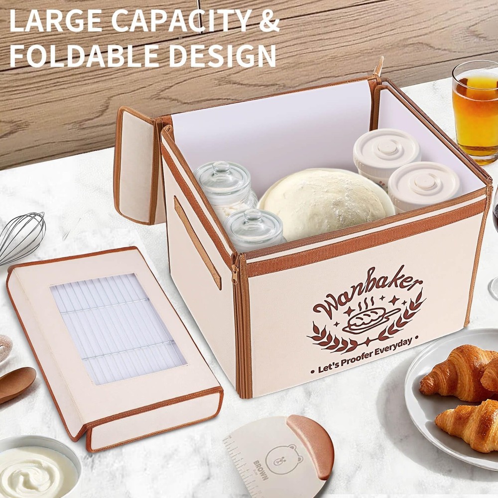 Folding Bread Proofing Box 68-131℉ Temp Control & 99H Timer, Wanbaker Doug