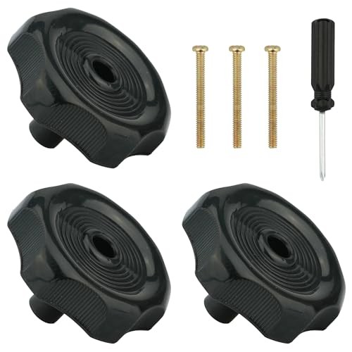 3 Pack RV Window Vent Knobs 1 Inch Shaft and 2-1/4 Inch Diameter Plastic