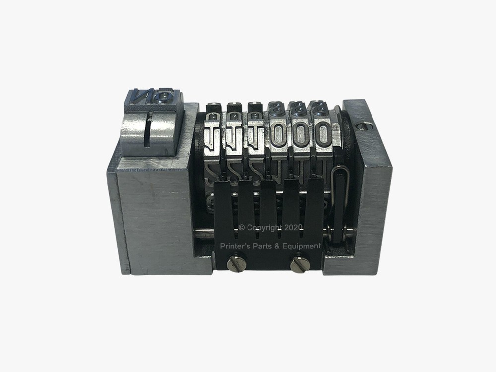 Numbering Machine 5/32" 6 Digits Backward Gothic (Steel) with 3 Drop Zeros