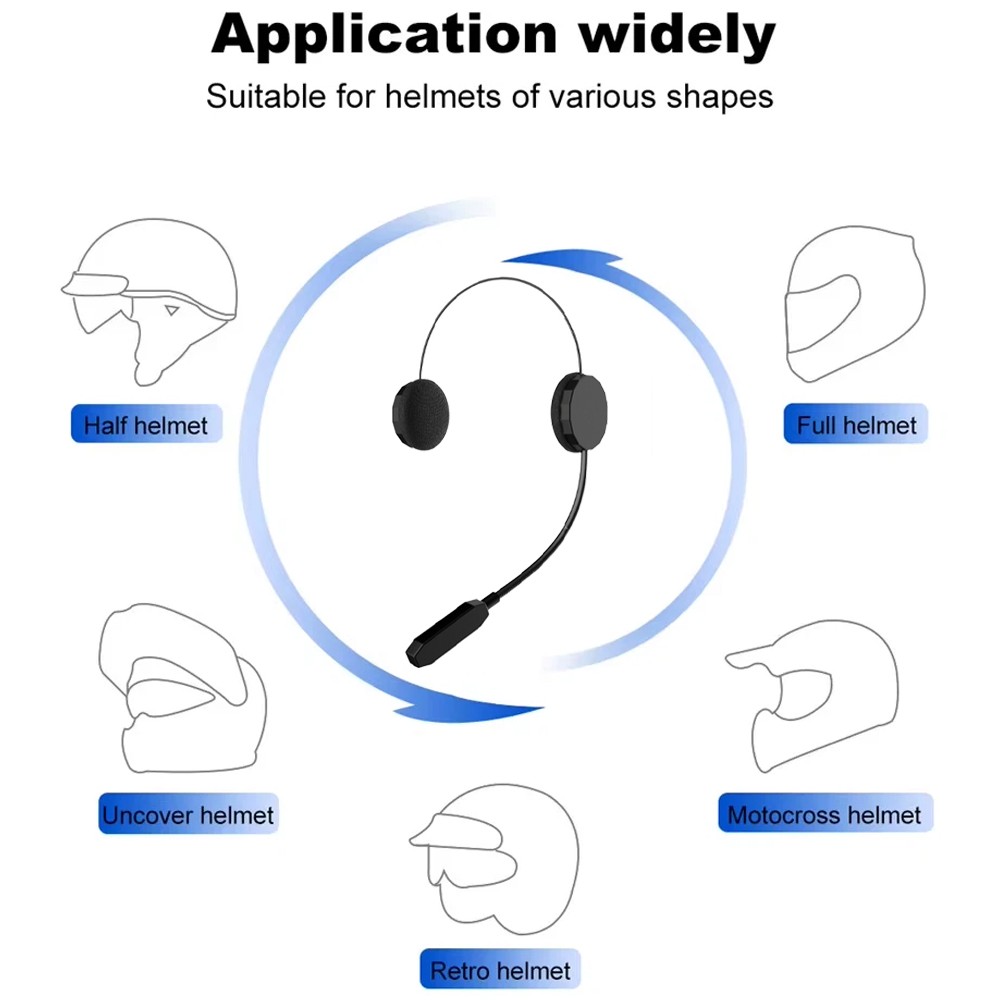 1PC Bluetooth 5.0 Wireless Motorcycle Helmet Headset Speaker Call Control USA