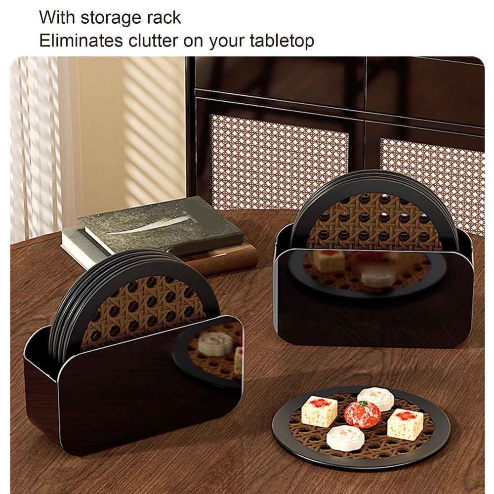 1-4PCS Elegant Silicone Coasters Set Heatproof Table Mat For Dining Room Kitchen