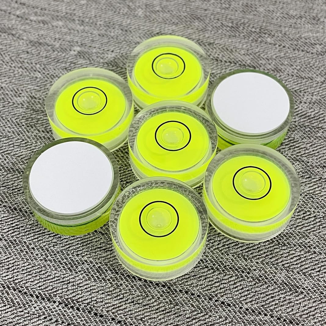 YMGBHNKJLS 4Pcs Small Circular Bubble Levels with Double Sided Adhesive Botto...