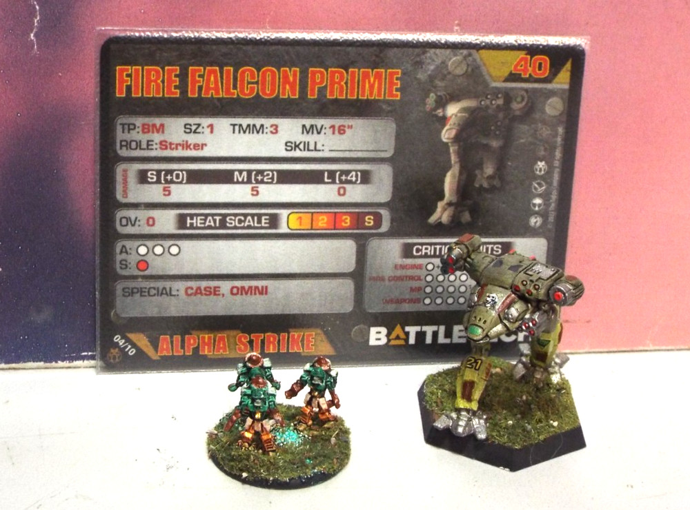 BATTLETECH FIRE FALCON MECH w/ ELEMENTALS [CAPELLAN DEATH COMMANDOS] (CATALYST)