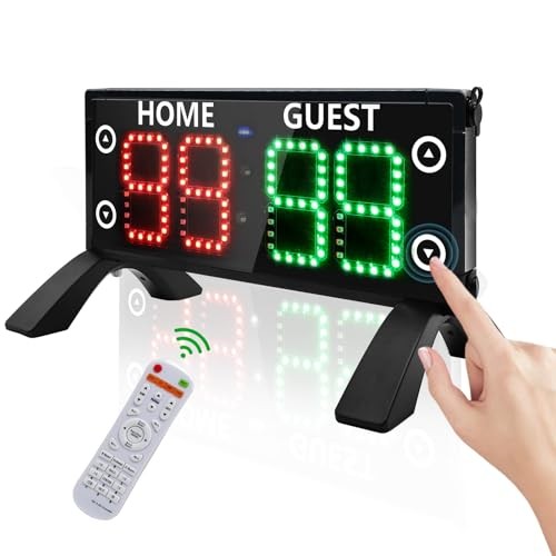 12" Large Electronic Scoreboard with Countdown Clock, Portable Digital