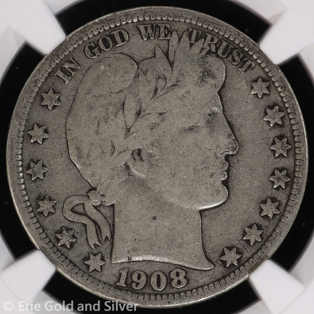 1908-D 50C Barber Half Dollar NGC VG 8