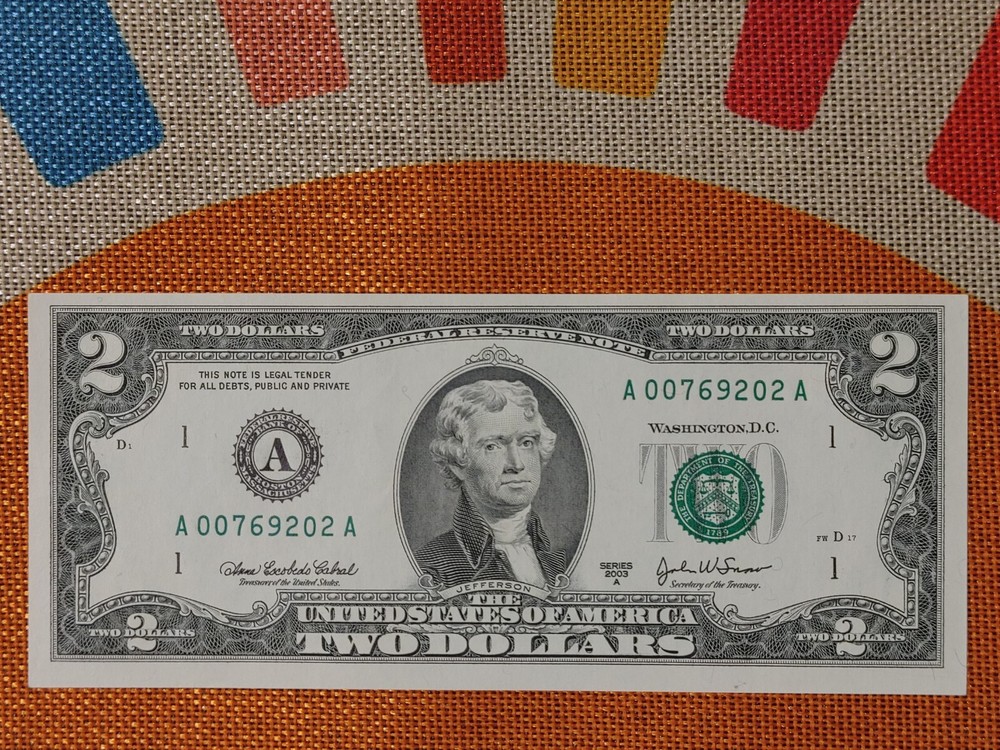 2003 A - $2 Two Dollar Bill - A Boston - Uncirculated - From BEP Pack