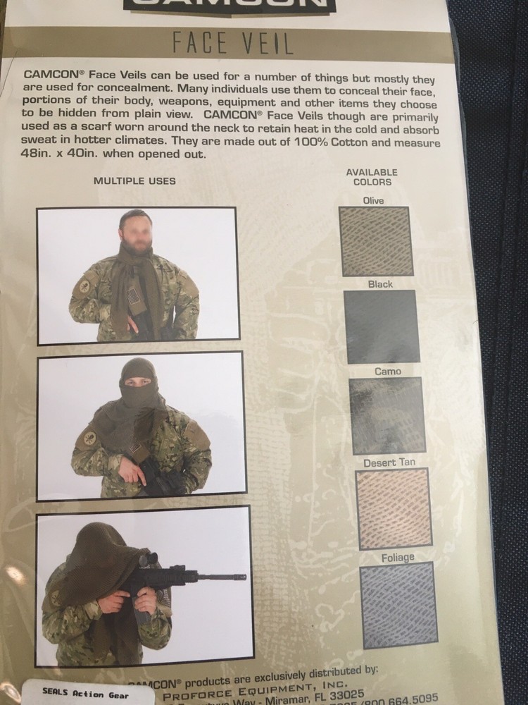 Camcon Face Veil, Camouflage.