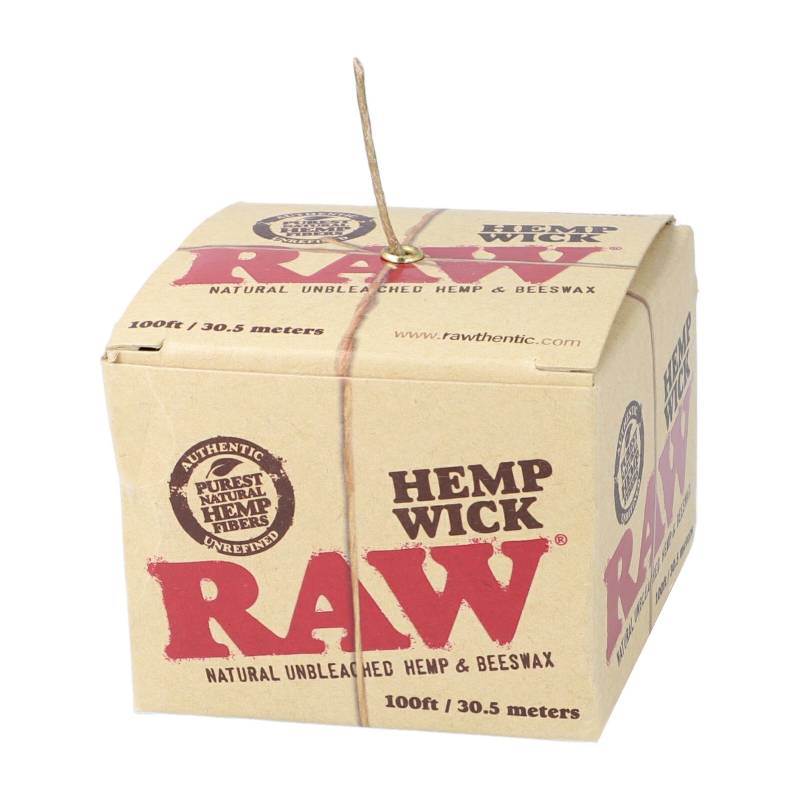 RAW Hemp Wick Ball | 100FT 1 PC BOXED | Natural Hemp and Beeswax