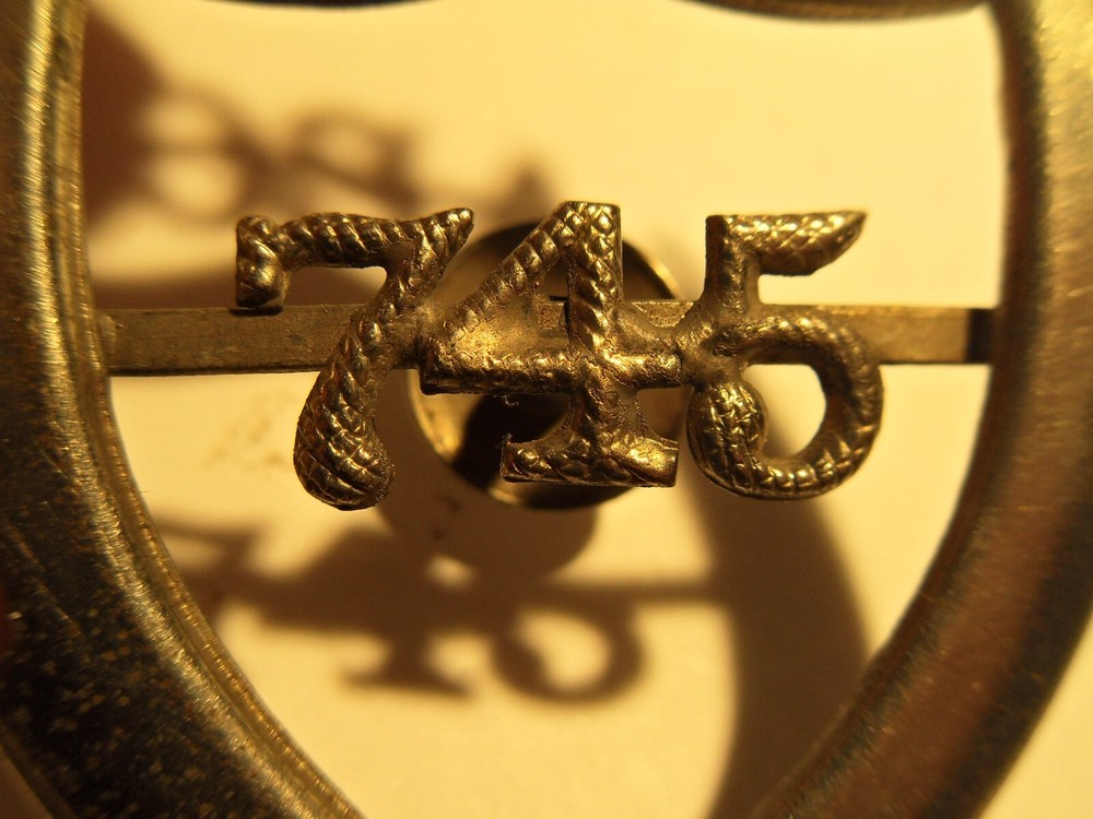 Vintage POSA Numbered 745 Hat Badge Device Hat AS PICTURED
