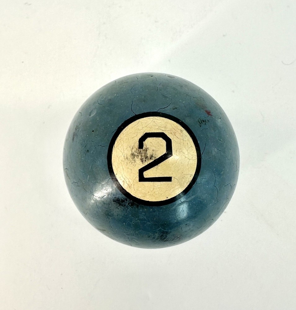 Vintage Clay #2 Solid Blue Pool Billiards Ball