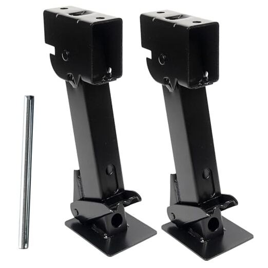 50970 Trailer Swing Down Stabilizer Jacks Telescoping RV Camper Black