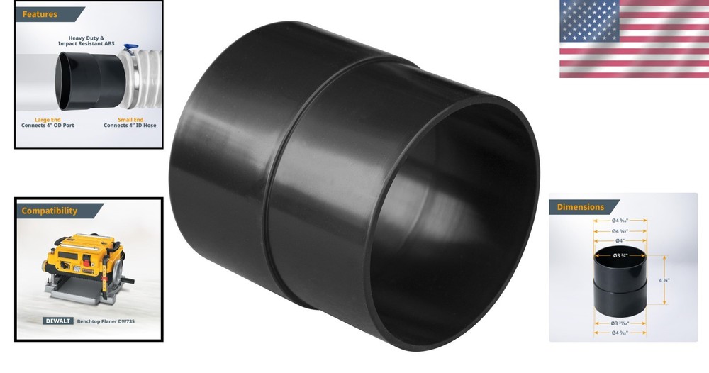 Professional-Grade 4-Inch Pipe Hose Adapter - Versatile Dust Control Fitting