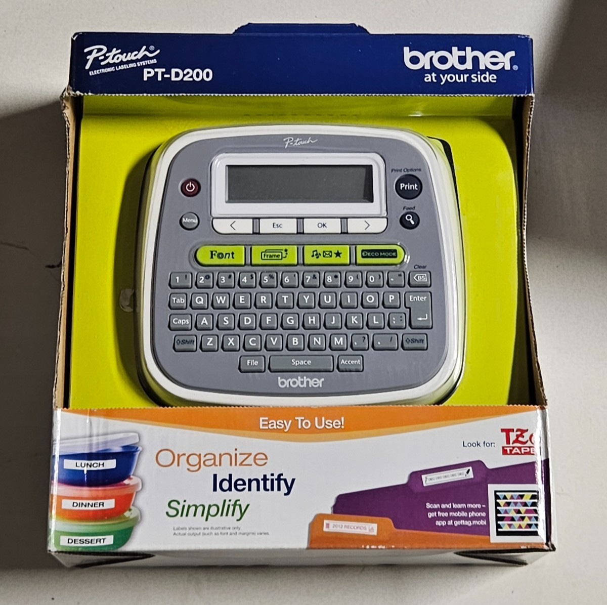 Brother P-Touch PT-D200 TZe Tape Electronic Thermal Label Maker New in Box