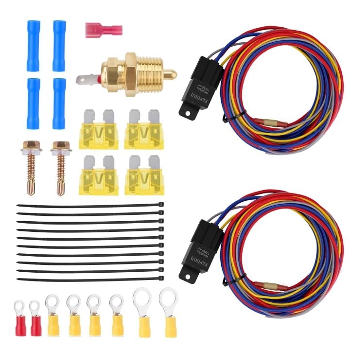 Dual Electric Fan Relay Kit, Automotive Wiring Kit, 60 Amp Cooling Fan Relay