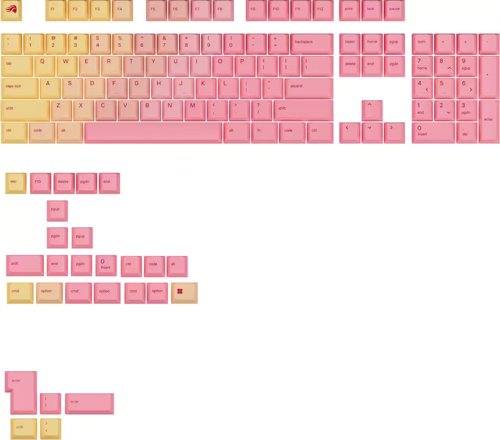 Glorious - GPBT Gradient Universal Keycap Set Compatible with Most 100% 85% 8...