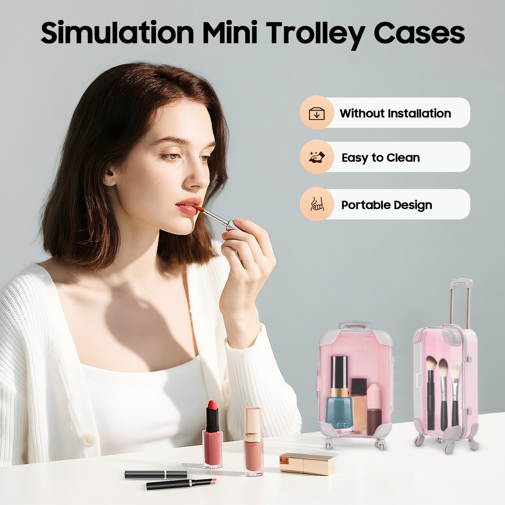 12 PCS Simulation Mini Trolley Cases Suitcase Set ABS Case Set W/4 Wheel