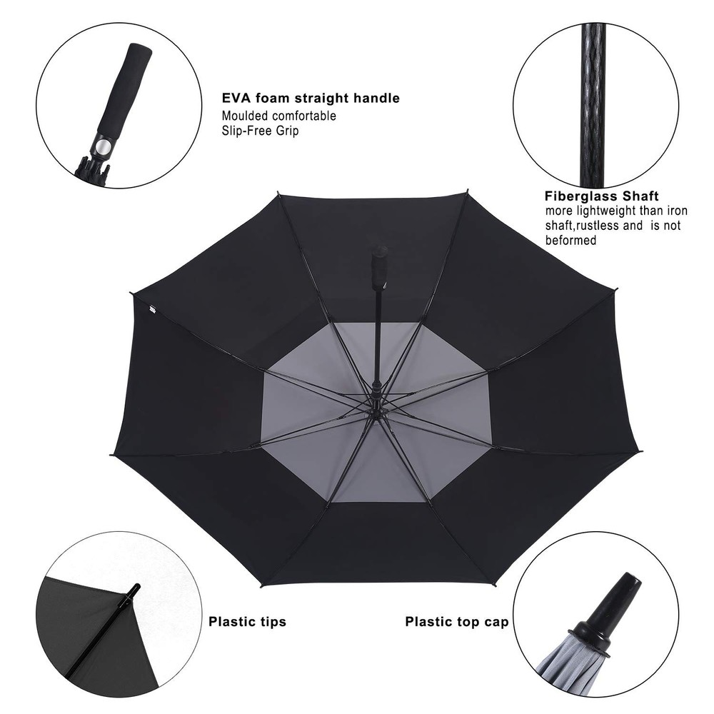 golf umbrella large size 68 inches air vent double canopy windproof automatic st