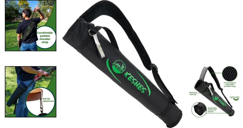 Compact Back Arrow Quiver with Breathable Bottom - Adjustable & Versatile Design
