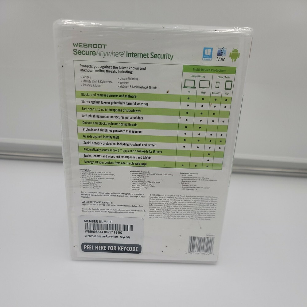 Webroot Secure Anywhere Internet Security Plus (3 Devices) Windows 8