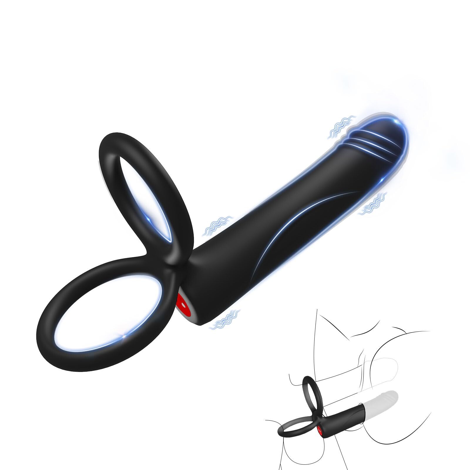 Men Penis Cock Ring Vibrator G spot Dildo Massager Sex Toys For Women Couple