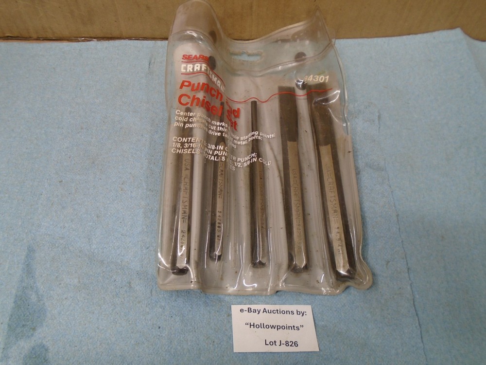 Craftsman USA 5 Pc. Punch & Chisel Set 9-4301 WF Code Barely Used J`826