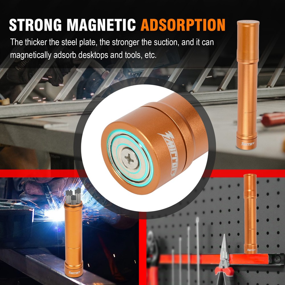 3mirrors Tungsten Storage Solution 3-Section Divider Holder Orange Magnetic Box