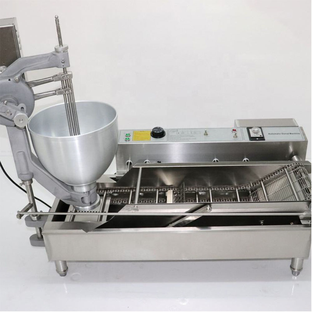 Double Row Automatic Donut Maker Making Machine With 3 Moulds Doughnut Fryer