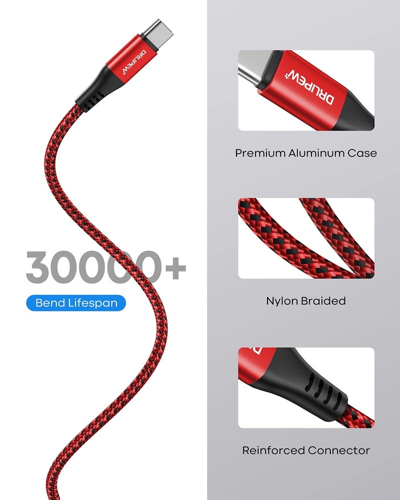 USB Type C Cable 3A Fast Charging(3ft 4Pack), 3 feet, Red+Grey+Blue+White