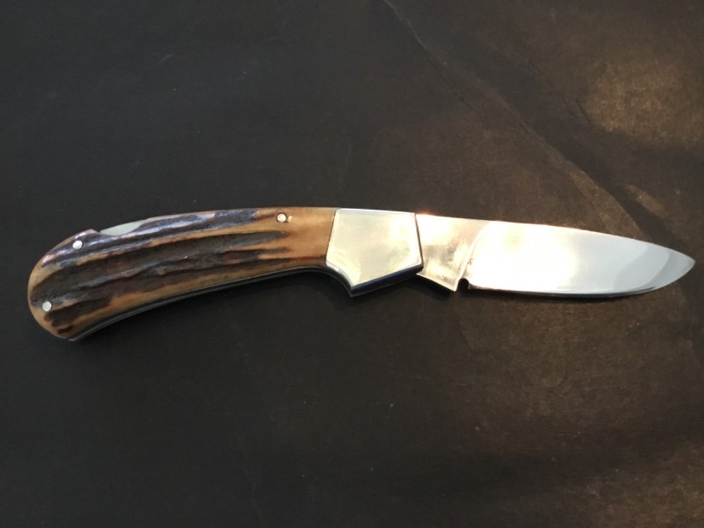 Custom Dick Dorough Premium Stag Lockback like Slipjoint Folder Folding Knife