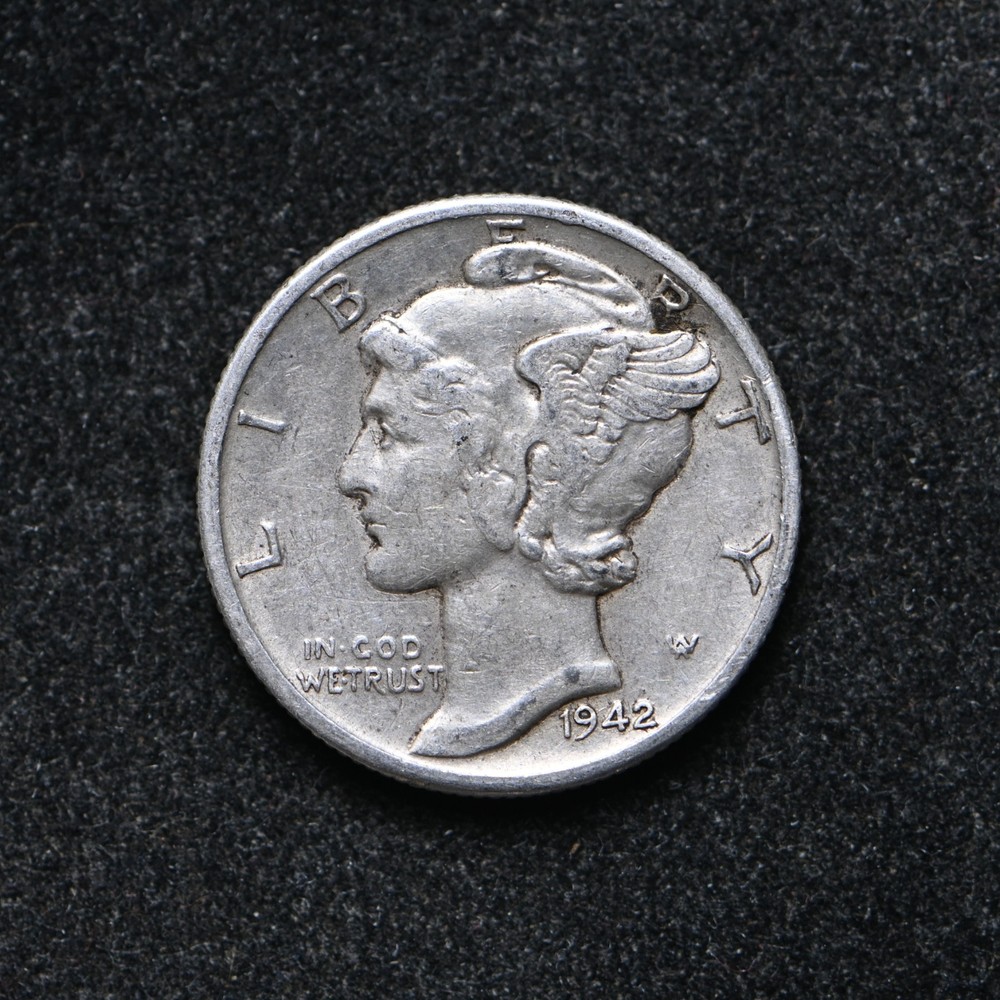 1942-D Mercury Silver Dime Doubled 2 (bb18508)