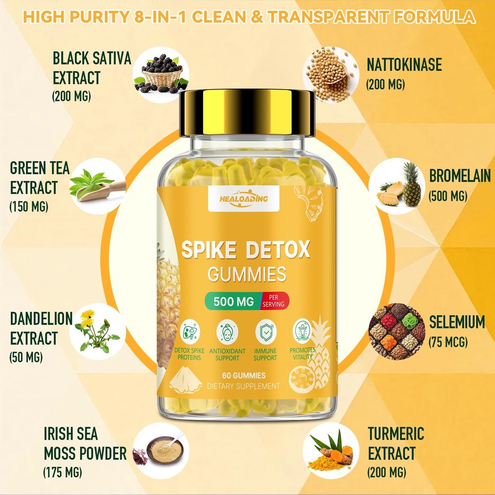 HEALOADING Spike Protein Detox Supplement：Spike Support Gummies with...