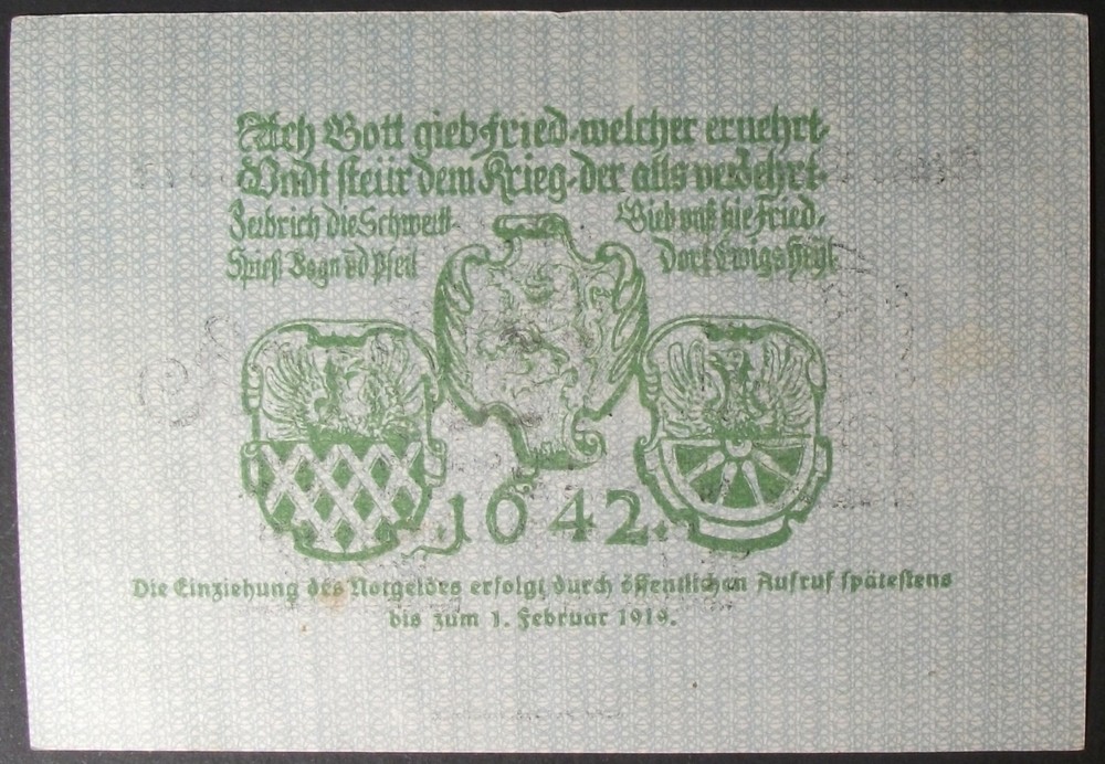 1918 Germany/Marktredwitz 5 Marks XF