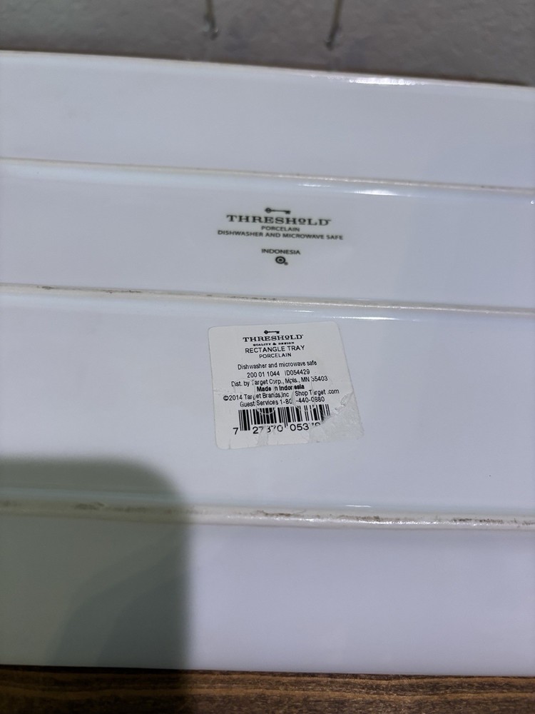 White Porcelain Servng Set Rectangle Platters Or Plates Threshold™