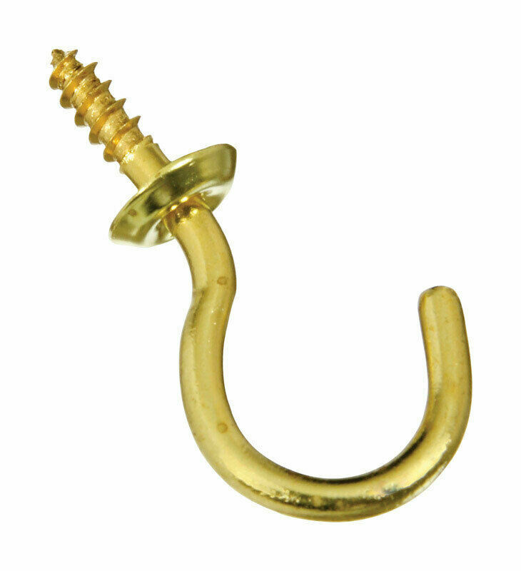 5 PC | 7/8" Cup Hooks | Solid Brass