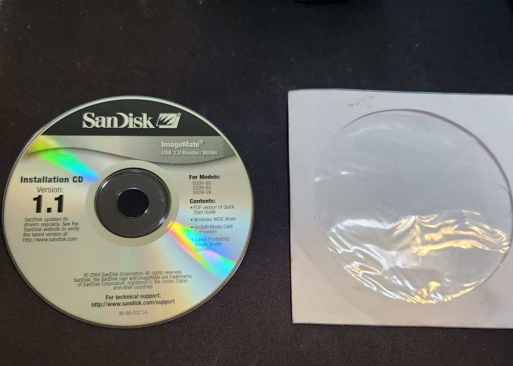 SanDisk ImageMate Installation CD Version Ver 1.1 USB 2.0 Reader/Writer SDDR