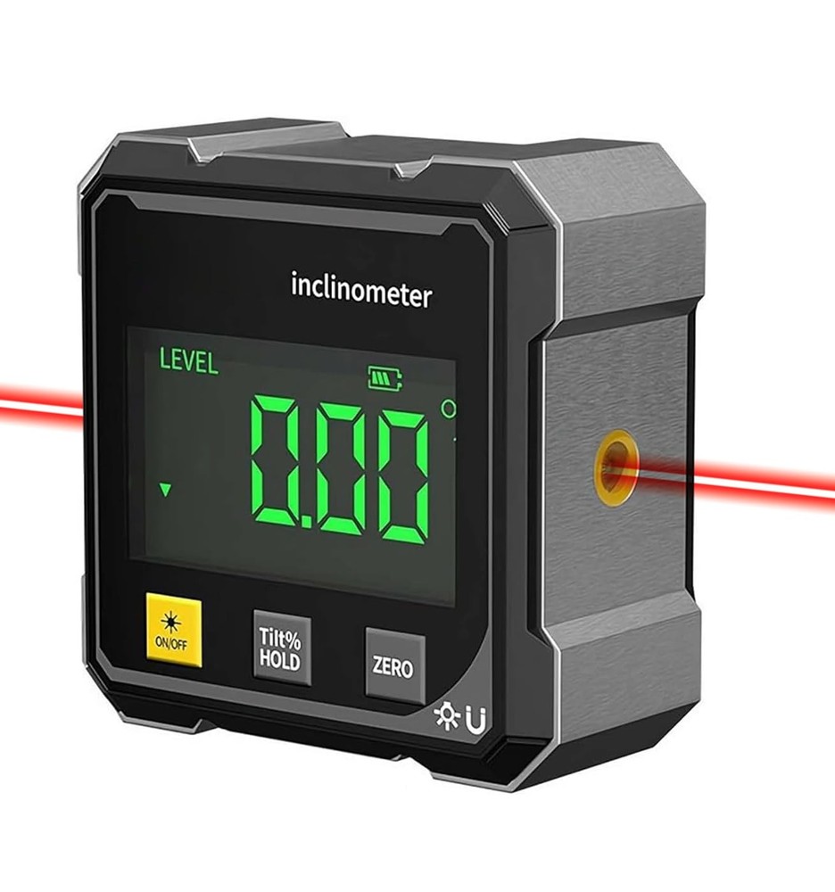 Digital Laser Angle Finder inclinometer, Protractor Tool, 4×90° High Accuracy...