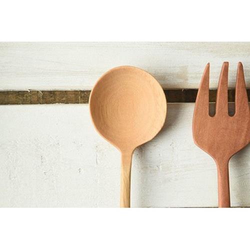 Wooden Fork Spoon Natural Cooking Utensils Tool Camping Kitchen Tableware
