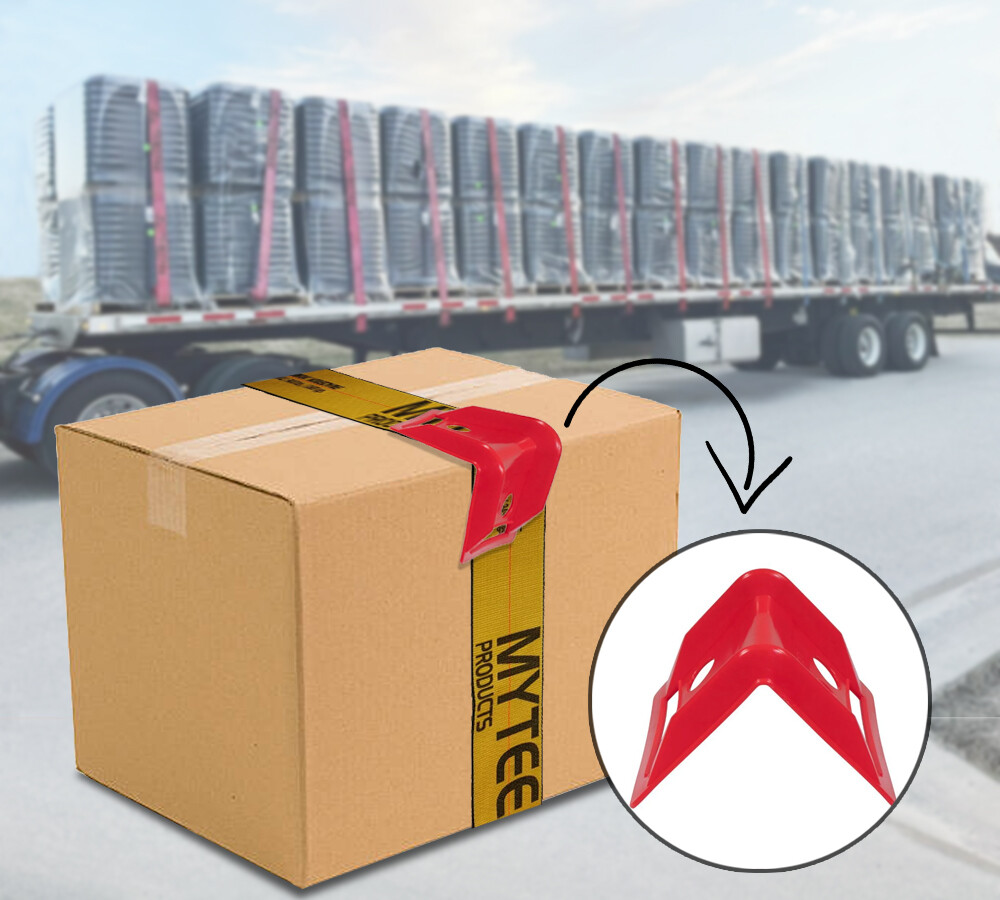 120Pc Red 4"x6" Flatbed Edge Protectors w/ Carrying Case Strap Corner Protector