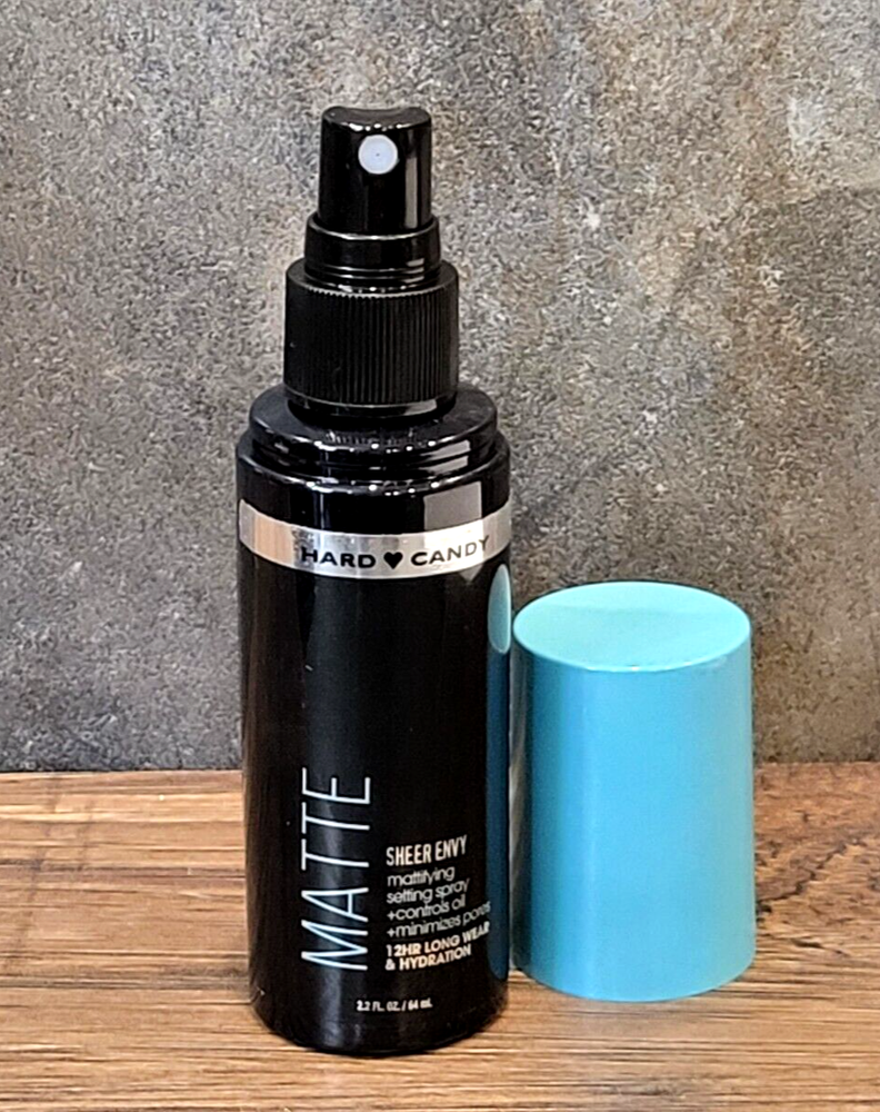 Hard Candy Sheer Envy Mattifying Setting Spray ~ 2.2 oz full size, black bottle