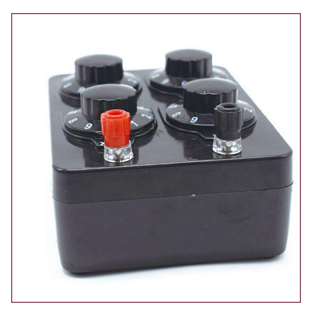 Acxico 1Pcs 0-9999 Ohm Simple Resistance Box Precision Variable Black