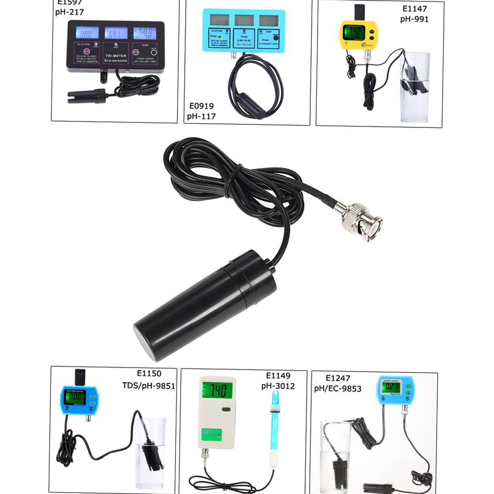 Laboratory Electrode Hydroponic PH Probe BNC Controller Meter Connector S6Y0