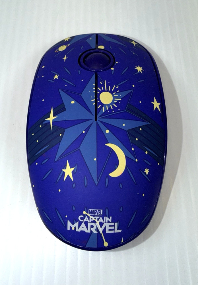 Marvel "Captain Marvel" Blue Wireless Computer Mouse - Works Perfect!