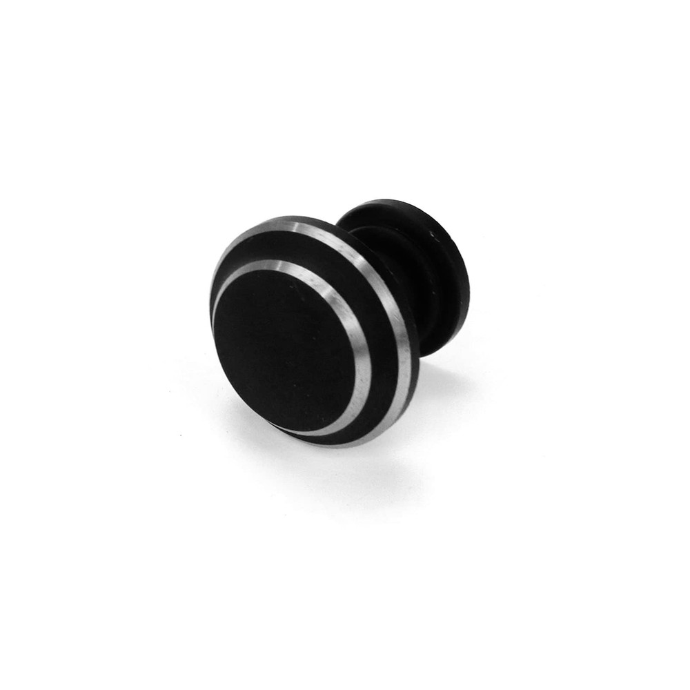 8 Pcs Alloy Black Drawer Knobs Round Cabinet Drawer Pulls Handles with Screws